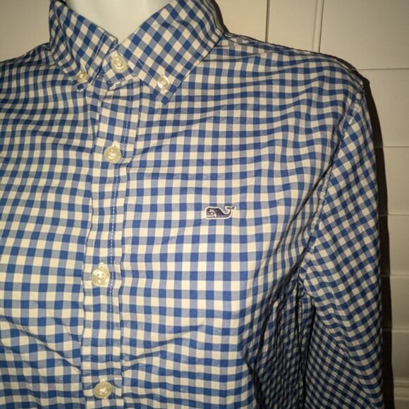 Vineyard Vines Performance Long Sleeve Navy Collared Button Up Down Shirt Top L - Picture 4 of 8